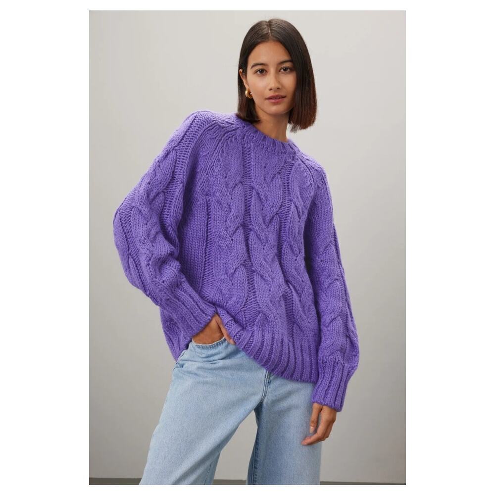 Love, Whit by Whitney Port Purple Chunky Sweater Oversized Slouchy Size L